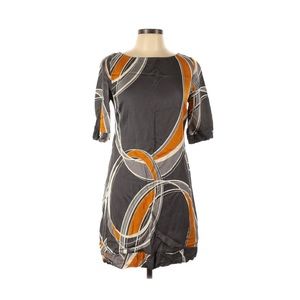 Grey and Mustard Yellow Casual Dress